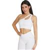 FGM04 Donna - Top Monospalla (IT, Testo, XS, S, Regular, Regular, Bianco)