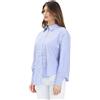 ONLY Camicia a Manica Lunga Blu e Bianca da Donna con Fondo Asimmetrico e Motivo a Righe M