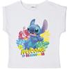 Disney T-Shirt Lilo e Stitch Bambina 8 Anni Maglia Maniche Corte in Cotone 7081