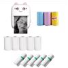 RuiJOTWAT Stampante fotografica portatile Bluetooth wireless, 16 rotoli di carta da stampa, stampante termica per etichette con ricarica USB, rosa
