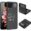 Yoedge Nera Custodie per Samsung Galaxy Z Flip3 5G 6,3, Custodia Rigida con Nero Disegni, TPU Bumper Antiurto Antiscivolo Ultra Sottile Originale Case Cover per Z Flip 3, Guinzaglio