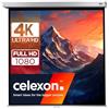 celexon Schermo per proiettore Home Cinema e Business Roll 4K e Full HD con Slow-Return Professional Plus - 240 x 240 cm - 1:1-135