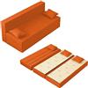 Baldiflex Divano Letto 3 Posti Modello TreTris Rivestimento Sfoderabile e Lavabile, Colore Arancio