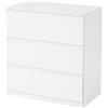 Liink1Ga Cassettiera Camera da Letto in Legno Bianca Larghezza 70 cm Cassettiere Bianche 3 Cassetti/Comodino Cassettiera e Credenza Bianco per Ufficio Soggiorno Corridoio Mobili/70x40x75CM