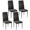RELAX4LIFE Set da 4 Sedie da Pranzo Imbottite, Sedia senza braccioli con Superficie Imbottita e Gambe in Metallo Stabili, Sgabello Moderno per Cucina, Sala da Pranzo, Ristorante, 52,5 x 41 x 96,5 cm