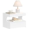 Hzuaneri Comodino Pensile, Cassetto da Parete, Comodino Sospeso con 1 Cassetto con Guide, Spazio Aperto a Forma, Moderno per Camera da Letto Soggiorno, 30 x 40 x 29,2 cm, Bianco NS50103X