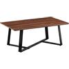 Brigros WeHome - Tavolino Da Salotto Rettangolare In Legno MDF 90x55x35 Cm, Tavolino Basso Salotto Design Moderno, Coffee Table Stile Industriale Con Gambe Metallo Nero, Tavolino Da Caffe (Noce)