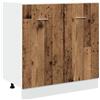 vidaXL Mobile Sottolavello Legno Antico 80x46x81,5cm Legno Multistrato, Armadio Inferiore lavello, mobiletto da Cucina, unità Cucina