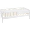 ML DESIGN modern living ML-Design Letto per Bambini e Bambine 80x160 cm Bianco-Naturale con Materasso Lettino Singolo in Legno Massiccio con Rete a Doghe e Protezione Anticaduta Letto per Giovani in Legno di Pino