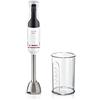 Bosch ErgoMaster Serie 4, Frullatore a Immersione, Motore da 600 Watt, Regolazione Dinamica della Velocità, Sistema QuattroBlade, Accessori Inclusi, Bianco, MSM4W210