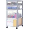 Iris Ohyama Cassettiera in Plastica con ruote, 2 Grandi & 2 Cassetti Piccoli, Grigio, Maniglie facili da tirare, Organizzatore, Per Camera Da Letto, Bagno, Ufficio, Senza BPA, Contenitore, DC-322