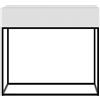 Selsey Tavolo consolle con cassetto, tavolino da 90 cm, tavolo da toaletta Veldio bianco gambe nero