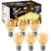 Aigostar Lampadina Vintage Edison LED E27 6W Equivalenti a 48W, Luce Calda 2200K, 600Lm, CRI＞80, A60 Stile Vintage Lampadine Decorativo, Non Dimmerabile, Pacco da 6 Pezzi