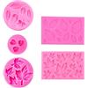 Hosh 5 Pezzi da Mini Stampi in Silicone, Stampo in Silicone Fondente Collezione Foglie, Stampo da Forno 3D per Decorare Torte, Stampi per Caramelle, Noci, Gelatina, Torta