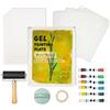 BuzzBright Kit per stampa con gelatina, set completo per incisione con lastra di gelatina da 20x25 cm, rullo Brayer, carta per stampa, pittura acrilica e strumenti essenziali per arte mista, monotipia