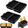 SilverChry Silicone Inserto Waffle, 2 Pezzi Stampo Waffle, Stampi Pancake Friggitrice ad Aria, Teglie per Friggitrice ad Aria, Air Fryer Stampo Waffle Rettangolare, Stampino Waffle Friggitrice Aria