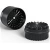 JCASE Macinino per erbe senza denti, Ø 63 mm, rivestito in nano-ceramica per macinare senza aderenza, 5 pezzi con contenitore integrato nel coperchio (nero)