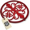 JAXX ROADHOUSE Trivet, sottopentola in ghisa resistente al calore, sottopentola per forno olandese, pentola, teiera, bollitore, rosso smaltato, Ø 20 cm, altezza 2 cm