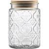 ANSQU Barattoli in Vetro Vintage, Barattolo di Vetro da 700ml con Coperchio di Bambù, Contenitore di Cibo di Vetro per Cucina, Barattolo Decorativo per Caffè, Tè, Zucchero, Biscotto, Caramelle