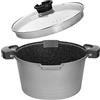 ROSSETTO Pentola Scolapasta a Induzione Antiaderente per Pasta con Coperchio, Alluminio, 24cm, 4,5Litri