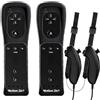 SONVIEE Telecomando Wii e Joystick Nunchuck Telecomando di Ricambio per Wii con Copertura in Silicone e Cinturino da Polso Compatibile con Wii/Wii U, senza Motion Plus (2 Nero con Motion Plus)