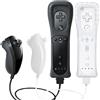 SONVIEE Telecomando Wii e Joystick Nunchuck Telecomando di Ricambio per Wii con Copertura in Silicone e Cinturino da Polso Compatibile con Wii/Wii U, senza Motion Plus (Bianco e Nero)