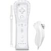 SONVIEE Telecomando Wii e Joystick Nunchuck Telecomando di Ricambio per Wii con Copertura in Silicone e Cinturino da Polso Compatibile con Wii/Wii U, senza Motion Plus (Bianco)