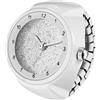 OIDEA Orologi Anello Elastico Unisex: Orologio al quarzo analogico per uomo e donna Scala dei numeri arabi Cinturino in acciaio estensibile - per uso quotidiano Tempo libero Regalo, bianco
