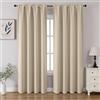 CUCRAF Tende oscuranti per finestre, con tasca per asta, isolamento termico, per camera da letto e soggiorno, set di 2 pannelli. 132 x 160 cm, beige chiaro