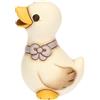 THUN Oca Julie con Fiocco Lilla in Piedi, Ceramica, Collezione Giardino di Primavera, 6,9 x 8,7 x 11,8 cm