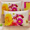 PETTI Artigiani Italiani - Coppia di Federe Cuscino 50x70 cm in Microfibra, Cuscini Arredo Camera da Letto, Divano, Salotto, Set 2 Fodere Copricuscino, Federa Floreale Giallo, 100% Made in Italy