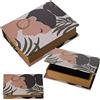 DRW Set di 3 scatole di libri in legno MDF e tela poliestere con donne 30 x 24 x 8 cm, 24 x 18 x 6 cm e 18 x 12 x 4 cm