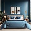 Nuit Des Rêves Premium Ranforce - Copripiumino singolo XXL (155 x 220 cm), 100% cotone, blu, chiusura con bottoni, 145 fili, lavabile in lavatrice a 30 °C, morbido e resistente