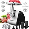 COOCHEER Tritacarne elettrico da 2000 W, tritacarne elettrico con riempitivo per salsicce, 3 dischi in acciaio inox per carne e verdura