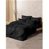 Nuit Des Rêves Premium Ranforce Double Quilt Cover Set (200 x 200 cm), nero, 100% cotone, 2 custodie per cuscino (80 x 80 cm), stampa reattiva, lavabile in lavatrice, design elegante