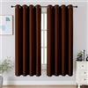 CUCRAF Tende oscuranti lunghe 137 cm, isolamento termico per camera da letto, tende oscuranti per cucina, soggiorno, set di 2 pannelli, 132 x 137 cm, marrone