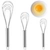 SOGHO 3 frusta piatta in acciaio inox, frusta, frusta a mano, frusta per la cucina per mescolare, mescolare impasto, uova, schiumare, battere, whisky di alta qualità per sala da pranzo