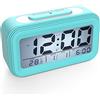 Coolzon Sveglia Digitale, Sveglie da Comodino Batteria per Bambini Adulti, Orologio Digitale Silenziosa Grande LCD Schermo Data Temperatura Funzione Snooze Luce Notturna Allarme Forte, Azzurro