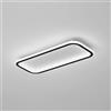 KRIPINC Plafoniera LED Soffitto Rettangolare Moderna, Lampada LED Soffitto Rettangolare per Soggiorno, Camera da Letto, Cucina, Bagno (Nero, Luce Tricolore)