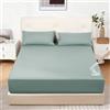 DUJUIKE Coprimaterasso Impermeabile, Lenzuolo con angoli impermeabile, Tasca Profonda, Adatto per materassi da 20-40 cm, Adatto per gatti, Cani, Bambini, Ipoallergenico(Verde,90x200cm)