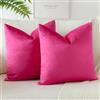 JOTOM Set Di 2 Fodere In Velluto Morbido Solido Fodere Di Cuscino Decorativo Cuscino Fodere Per Cuscini Da Letto Per La Decorazione Della Casa Per Divano Camera Da Letto 60x60 cm(Rosa Caldo)