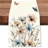 WADORN Runner Da Tavolo con Fiori di Papavero, Lunghezza 183cm , Runner Da Tavolo con Fiori Ad Acquerello, Decorazione Primaverile Ed Estiva Stagionale, Lavabile, per La Cucina, La Sala Da Pranzo