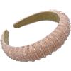 Geardeangloow Cerchietti per capelli con perline di cristallo spesso e largo, accessori per lo styling dei capelli, regalo per donne, ornamento da spiaggia, rosa pesca
