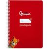 Liderpapel Quaderno a spirale a5 pautaguia copertina morbida 40h 75 gr quadro pautado 4 mm colore rosso