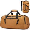 TONRUYN Borsone Palestra Uomo Donna 40L Borsa Sportiva con Portascarpe e Tasca Umida Borsone da Viaggio con Funzione Zaino per Fitness, Sport, Gym, Campeggio, Marrone