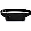 DHSWNNG Marsupio Running, Marsupio Corsa Impermeabile Marsupio Piccolo Sportivo Cintura da Corsa Donna e Uomo er Corsa Colore Nero per Fitness e Ciclismo (Nero)