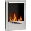 HOMCOM Camino a Bioetanolo da Parete con Bruciatore 0.9L per Durata 3.3 Ore, Biocamino da Incasso in Acciaio, Caminetto a Etanolo da Interno con Copertura 20㎡, 48x18x59 cm, Argento