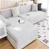 TLMQYXZE Impermeabile Copridivano Chaise Longue ,1/2/3/4 Posti Con Penisola Elasticizzato Jacquard Per Soggiorno, Copridivano Angolare Combinato, Adatto Alla Maggior Parte Dei Divani(Light Gray,235CM-300CM)