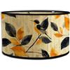 Morbuy Paralume Rotondo in Bambù Diametro 30 cm Motivo Floreale e Uccello Paralume Sostituibile per Lampade da Comodino, Lampada da Tavolo, Lampada da Terra, Lampadario Casa (Giallo B)