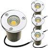 OrbitCob Faretto LED Cob da Incasso per Esterni da 3W 270Lm Segnapasso Calpestabile Impermeabile Ip65(Bianco Caldo 3000K,24V)